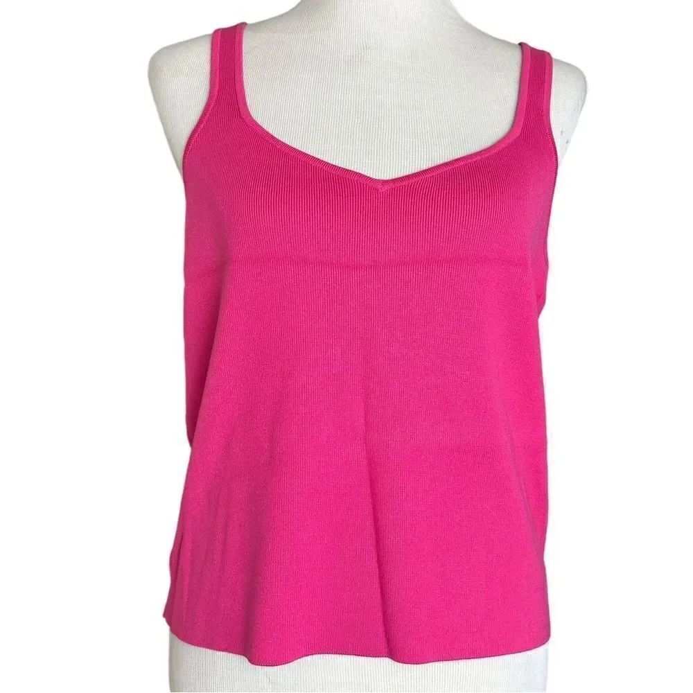 Halogen Academia Pink Tank Top Fitted Soft Business Casual Blouse Top Shirt